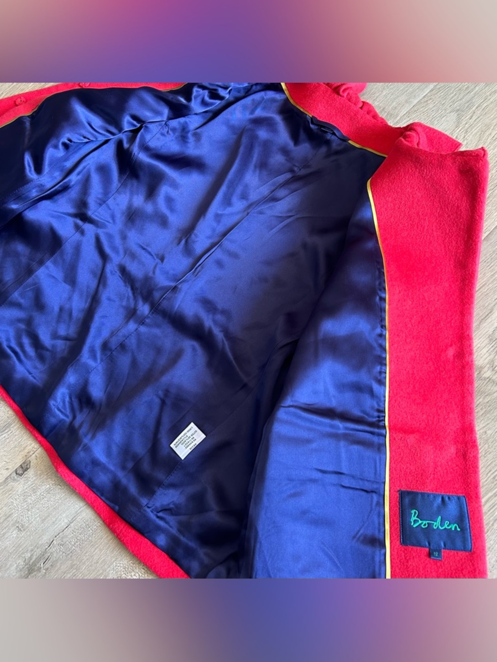 Boden Red Ruffle Collar Jacket - Picture 3 of 6
